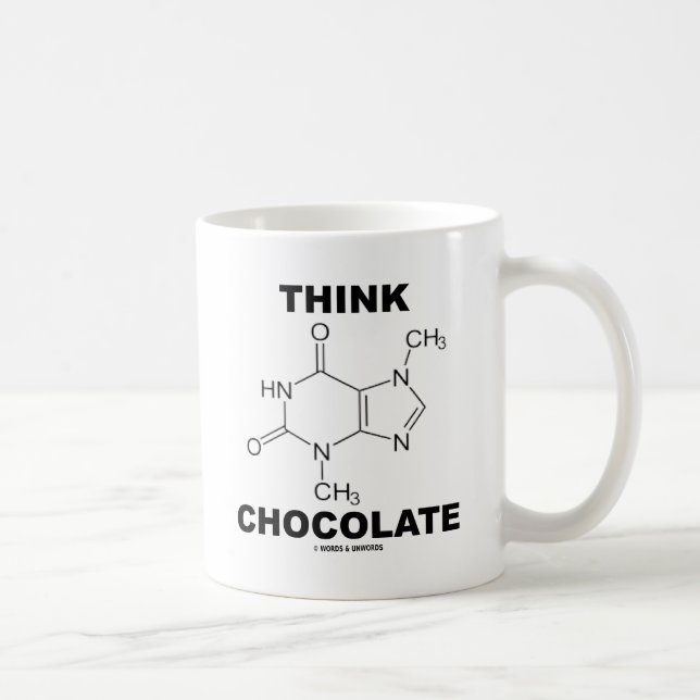 Caneca De Café Pense o chocolate (a química da molécula do (Direita)