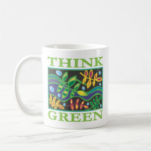 Caneca De Café Pense verde ambiental