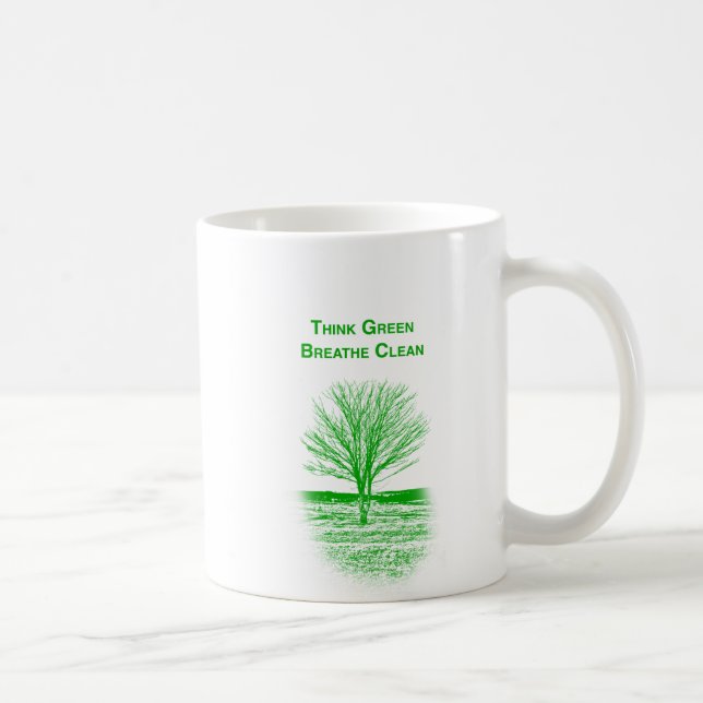 Caneca De Café Pense verde Mug (Direita)
