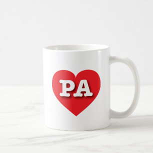 Caneca De Café Pensilvânia Red Heart - Eu amo PA