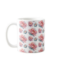 Peônia Floral em Aquarela