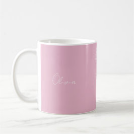 Caneca De Café Pêonias brancas e cor-de-rosa Novembro Nome person