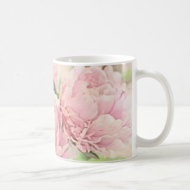Caneca De Café Peônias cor-de-rosa (Direita)
