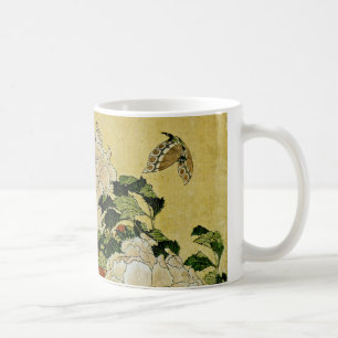 Caneca De Café Peônias e borboleta
