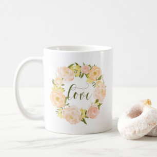 Caneca De Café Pêonias Laranja Pastel Alojamento