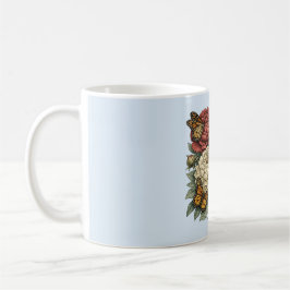 Caneca De Café Peonies & Butterflies – Elegant Mother’s Day 