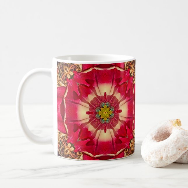 Caneca De Café Peony Hearts (Com Donut)