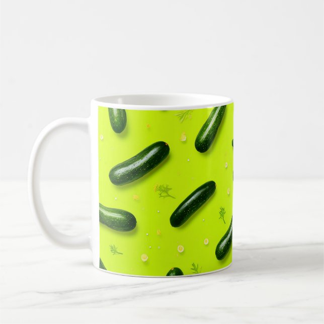 Caneca De Café Pepino fresco verde Legal e engraçado para a veget (Esquerda)