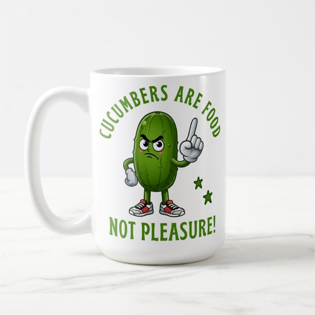 Caneca De Café Pepinos São Comida Não Prazer Funny Veggie (Esquerda)