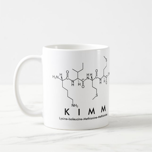 Caneca De Café Péptido Kimm nome mug (Esquerda)