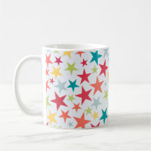 Caneca de café pequena colorida das estrelas