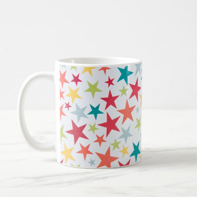 Caneca de café pequena colorida das estrelas (Esquerda)