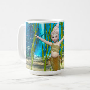 Caneca De Café Pequena Sereia, Gata Fantástica, Oceano Azul