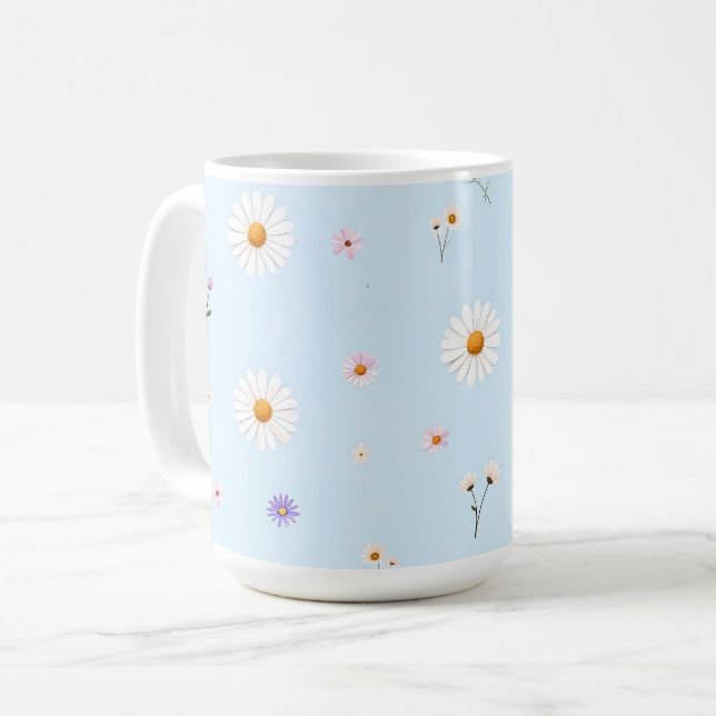 Caneca De Café Pequenas Florações Lilás (Frente Esquerda)