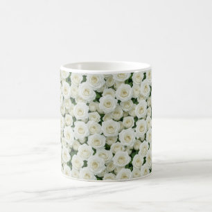 Caneca De Café Pequenas Rosas Brancas