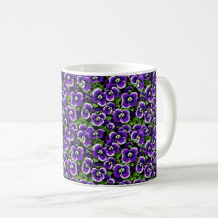 Caneca De Café Pequenas Violetas Gráficas