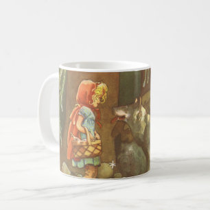 Caneca De Café Pequeno Cabelo Vermelho, Vintage Fairy Tale
