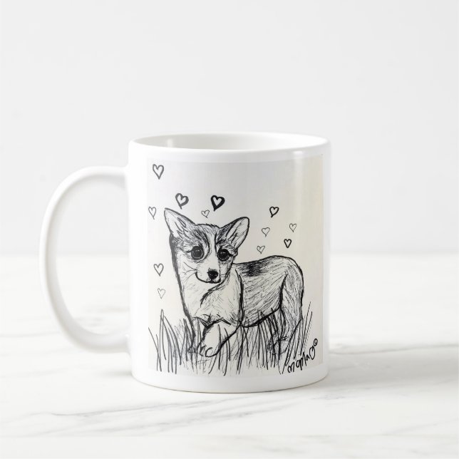 Caneca De Café Pequeno Corgi Bonito (Esquerda)
