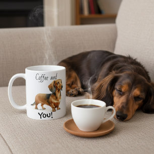 Caneca De Café Pequeno Dachshund Marrom Café Personalizado