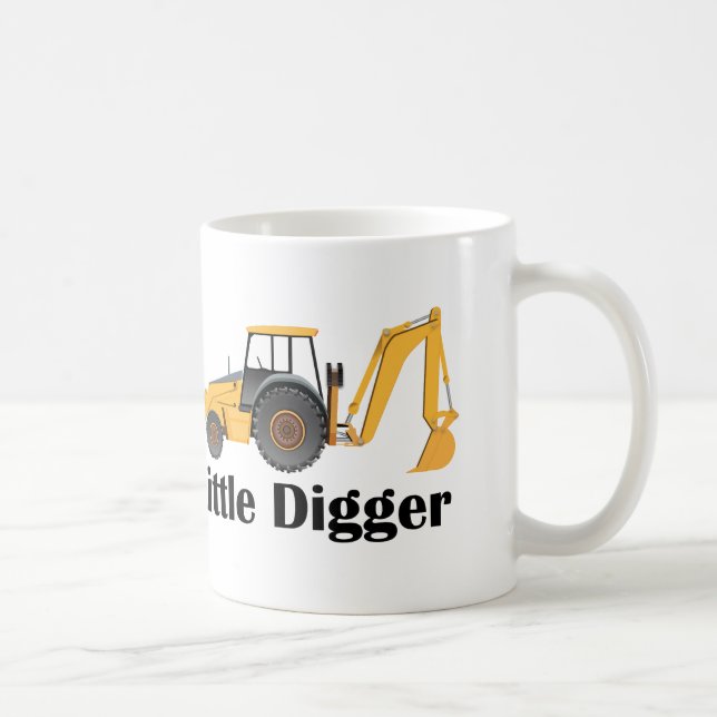 Caneca De Café Pequeno Digger -  Branca Clássica de 11 oz (Direita)