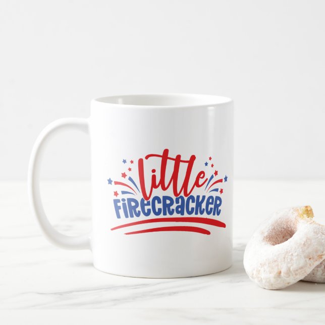 Caneca De Café Pequeno Firecracker 4 de julho (Com Donut)