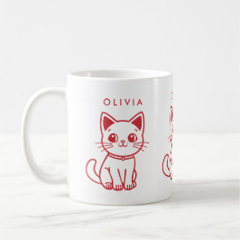 Caneca De Café Pequeno Gato (ALTERAR TODAS AS CORES) e nome