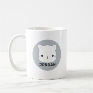 Caneca De Café Pequeno Gato Bonito com Nome Personalizado