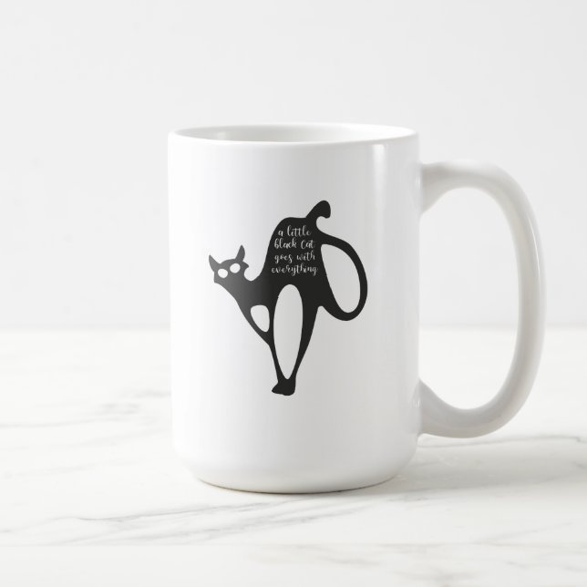 Caneca De Café Pequeno Gato Preto (Direita)
