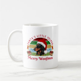 Caneca De Café Pequeno Latidor de Papai Noel, Natal Dachshund Eng