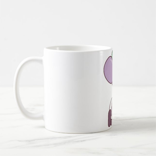 Caneca De Café Pequeno Panda e Balões Bonitos (Esquerda)