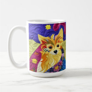 Caneca De Café Pequeno Pom Puppy Quilado Como Design