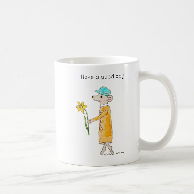 Caneca De Café Pequeno Rato Com Narciso (Direita)