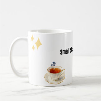 Caneca De Café Pequenos Golsos. Grande Felicidade. Tipografia Fof