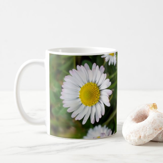 Caneca De Café Pequenos margaridas (Com Donut)