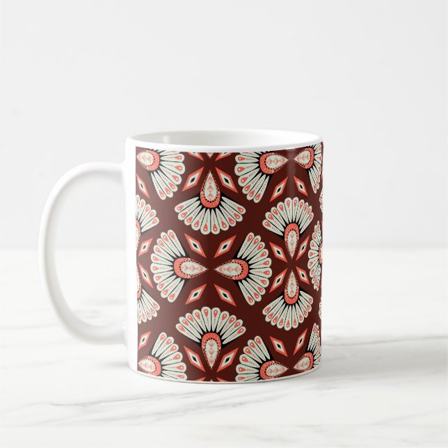 Caneca De Café Pequenos Motifs Geométricos: Padrão Têxtil de Deco (Esquerda)