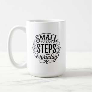 Caneca De Café Pequenos Passos Todos os Dias Minimalista Consistê