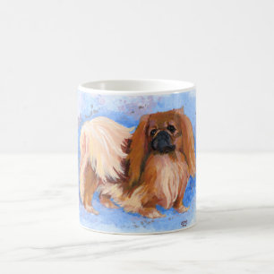 Caneca De Café Pequinês Azul Verdadeiro