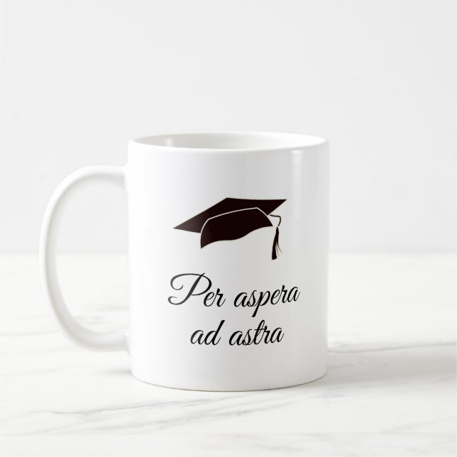 Caneca De Café Per aspera ad astra Citação Latina Script  (Esquerda)