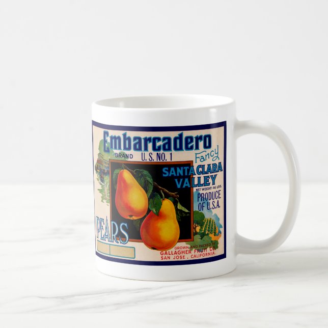Caneca De Café Peras extravagantes de Embarcadero Santa Clara (Direita)