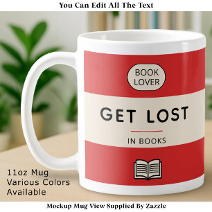 Caneca De Café Perca-se nos Livros Capa Vintage de Brochura Verme