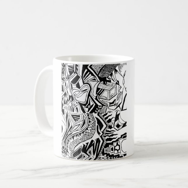 Caneca De Café Percepções Ansiosas (Frente Esquerda)