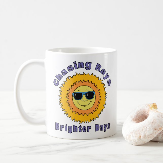 Caneca De Café Percorrendo Rays (Com Donut)
