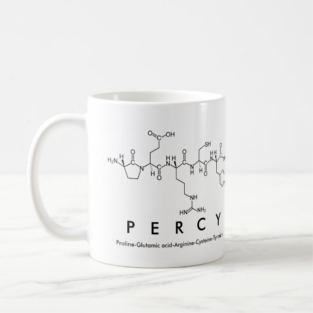 Caneca De Café Percy peptídeo nome mug (Esquerda)