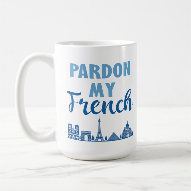 Caneca De Café Perdão Meu Francês - Paris Skyline (Esquerda)