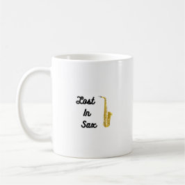 Caneca De Café Perdido em Sax com saxofone
