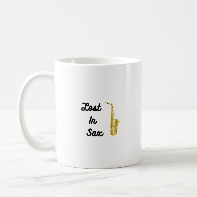Caneca De Café Perdido em Sax com saxofone (Esquerda)