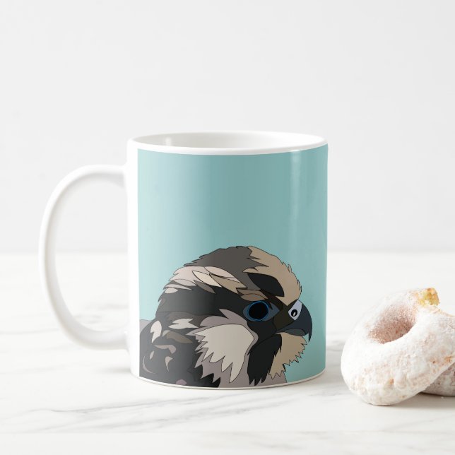 Caneca De Café Peregrine Falcon Bird Art (Com Donut)