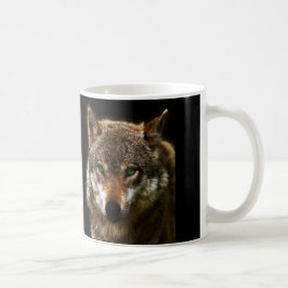 Caneca De Café Perfil do lobo com fundo editável do ~ dos olhos