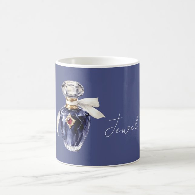 Caneca De Café Perfume Jóia Azul Faixa Branca (Centro)
