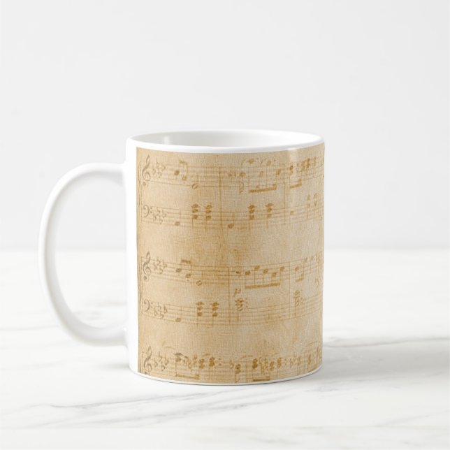 Caneca De Café Pergaminho de vinheta antiga em segundo plano (Esquerda)